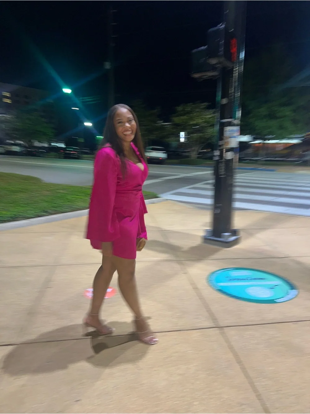Zara Fuchsia Satin Dress - Picture 6 of 7